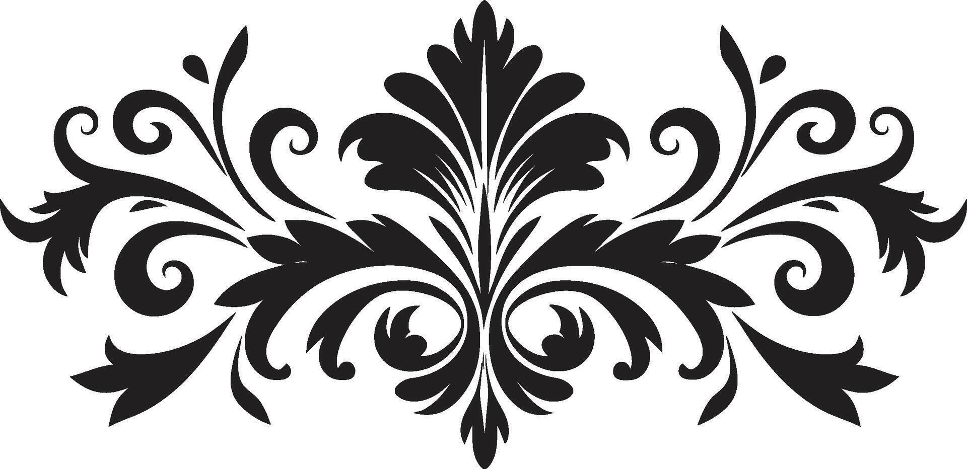 klassiek vakmanschap elegant wijnoogst Europese grens icoon in monochroom cultureel couture strak embleem met zwart Europese grens ontwerp vector