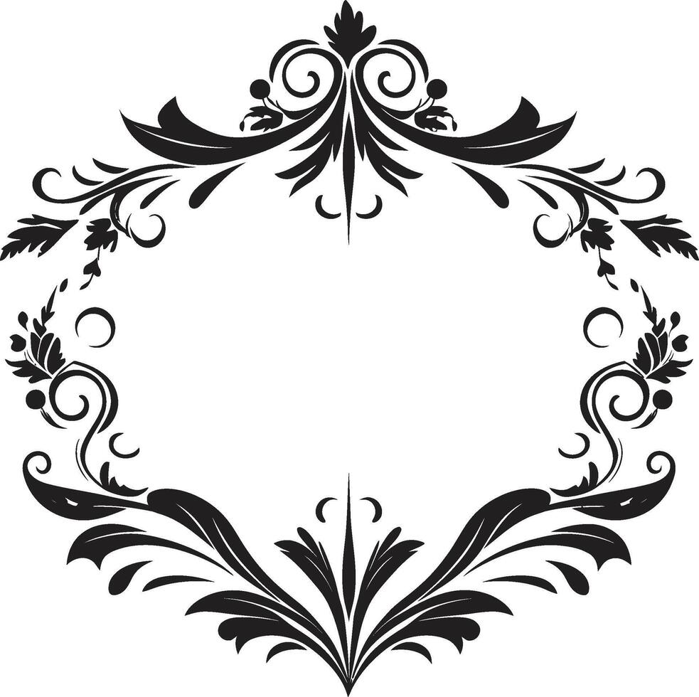 erfgoed tinten wijnoogst Europese grens logo in elegant zwart tijdperk elegantie monochroom logo ontwerp met Europese grens vector