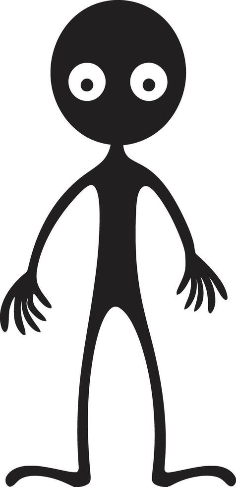 grappig charisma speels stickman tekenfilm in strak zwart eigenzinnig zoektocht monochroom logo met tekening stickman vector