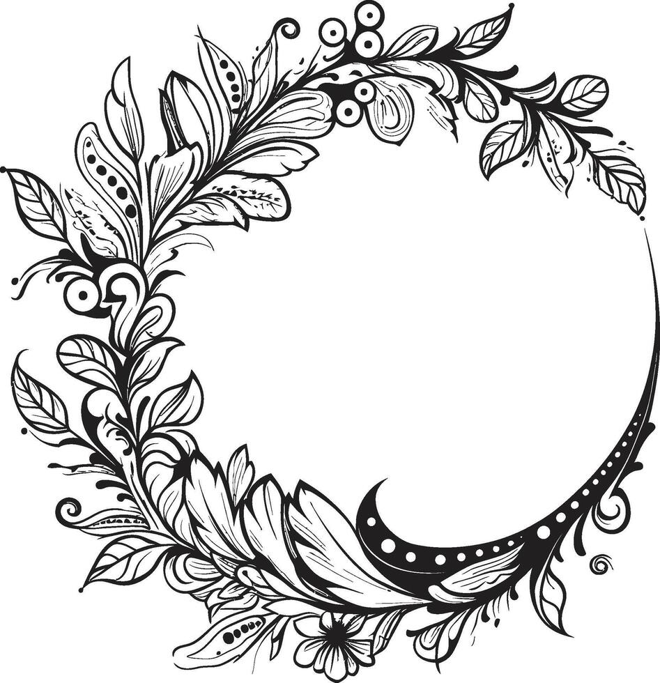 curves en krullen tekening genot in 90 woorden elegant scrollt decoratief kader logo in vector