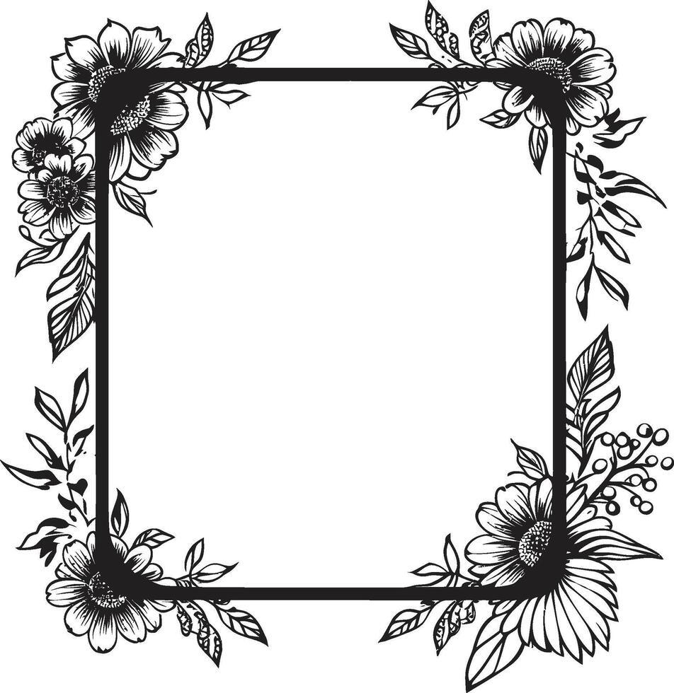 bloemen fantasie tekening decoratief icoon in zwart pittig symmetrie 90 woorden tekening kader logo vector