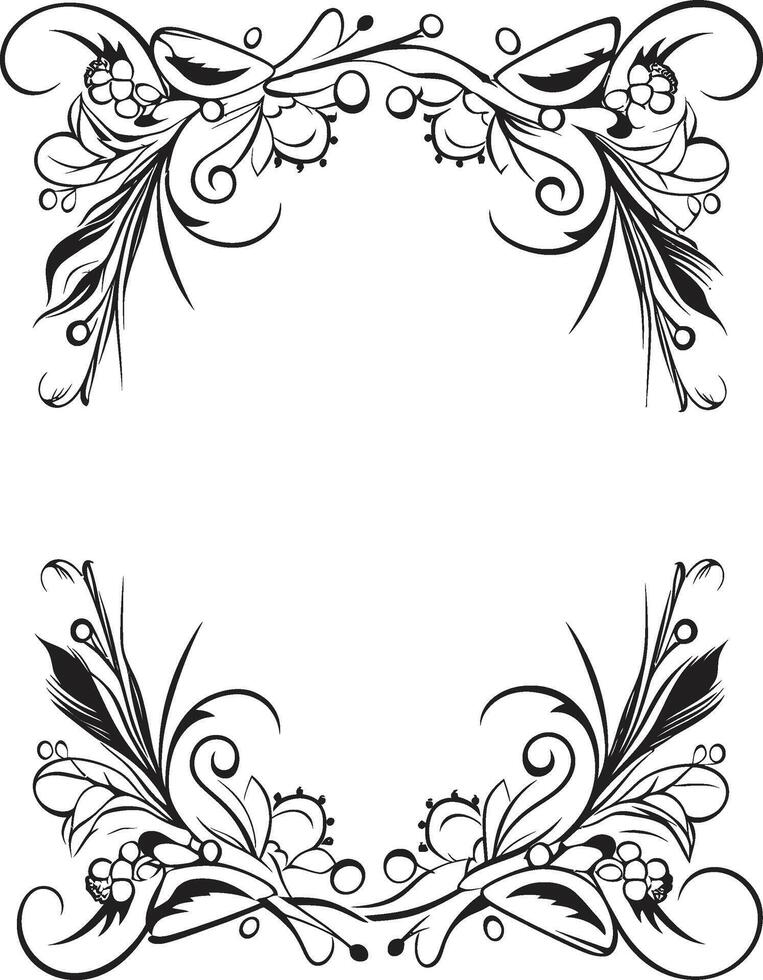 eigenzinnigheid in golven zwart logo ontwerp met decoratief tekening kader element elegantie verfraaid chique vector icoon met decoratief doodles kader