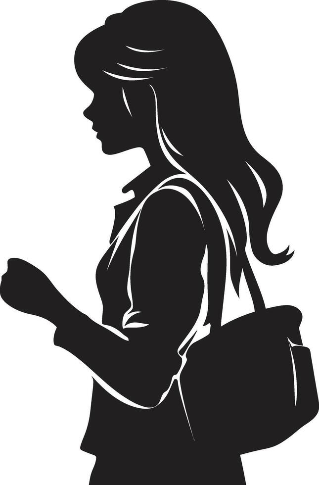 vrouwelijk intellect zwart logo ontwerp icoon voor vrouw studenten kampioen vieren prestaties in vrouw leerling vector logo