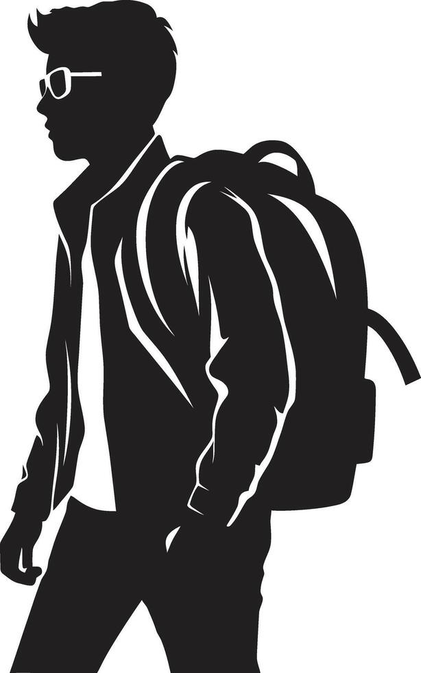 leerzaam eminentie zwart logo ontwerp voor onderscheiden mannetje studenten wetenschappelijk silhouet een zwart vector logo voor mannetje leerling elegantie