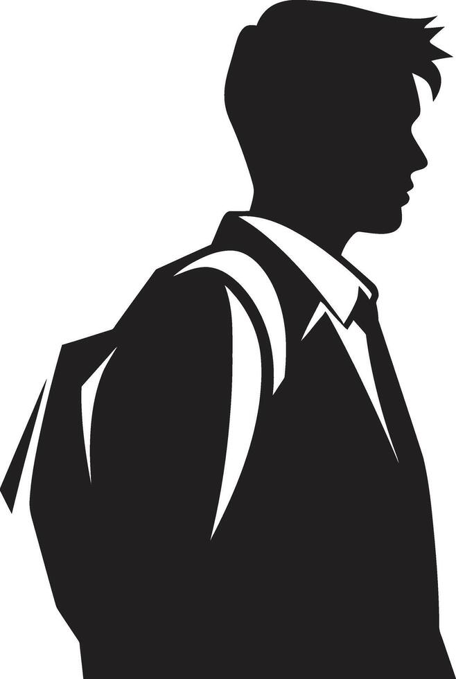 meesterlijk geesten zwart logo ontwerp betekenend mannetje leerling uitmuntendheid edele kennis vector zwart icoon voor volbracht mannetje studenten