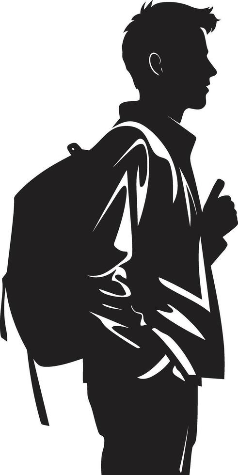 hoogtepunt achtervolging vector zwart logo voor ambitieus mannetje studenten bedachtzaam mannelijkheid dynamisch zwart icoon voor mannetje leerling symbool
