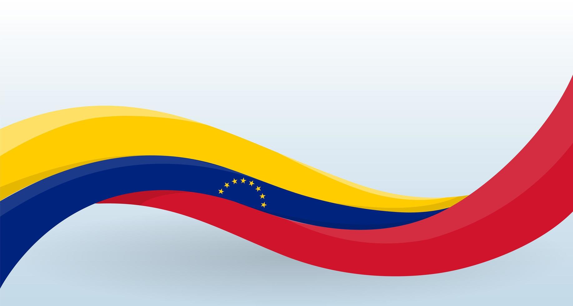 venezuela wuivende nationale vlag. moderne ongebruikelijke vorm. ontwerpsjabloon voor decoratie van flyer en kaart, poster, banner en logo. geïsoleerde vectorillustratie. vector