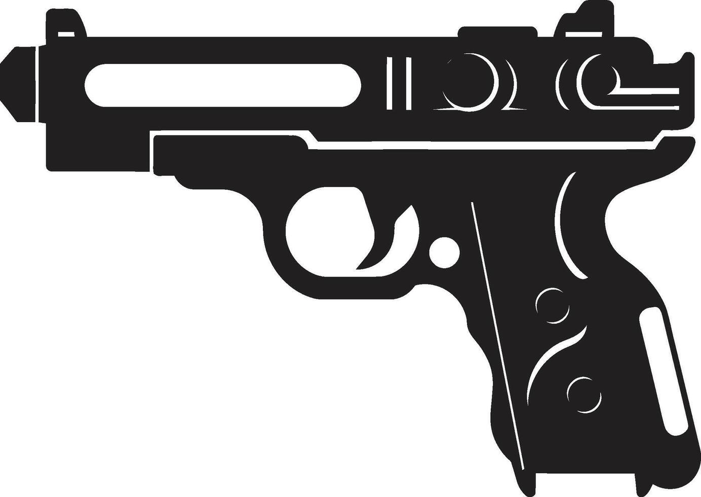 schuim aangewakkerd fantasie dynamisch zwart icoon met speelgoed- geweer logo ontwerp Nerf nomade strak vector symbool van een speelgoed- geweer in zwart