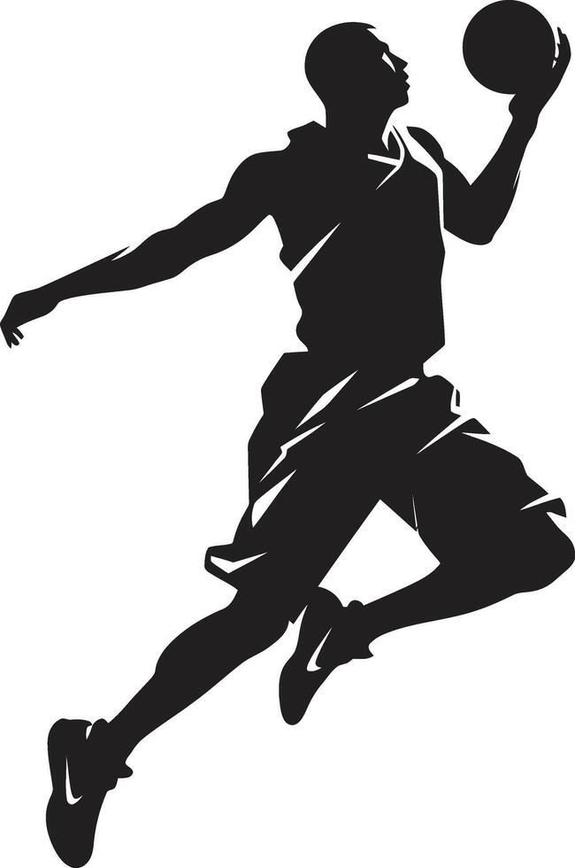 rand mijmering basketbal speler dunk vector logo in droomachtige heerlijkheid dunk goddelijkheid vector logo voor goddelijk dompelen