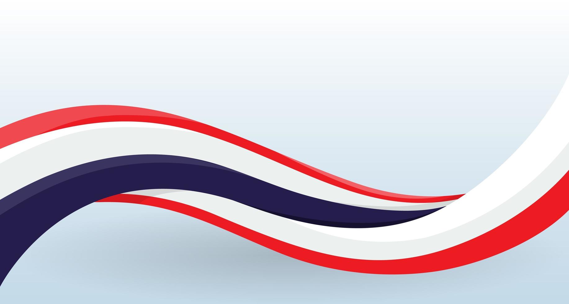 thailand wuivende nationale vlag. moderne ongebruikelijke vorm. ontwerpsjabloon voor decoratie van flyer en kaart, poster, banner en logo. geïsoleerde vectorillustratie. vector