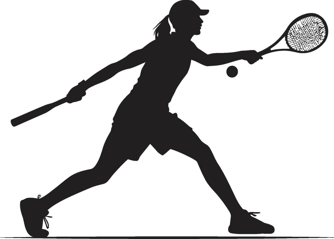 aas ambitie vrouw tennis vector icoon voor kampioenen rechtbank couture elegant vector logo voor vrouwen tennis