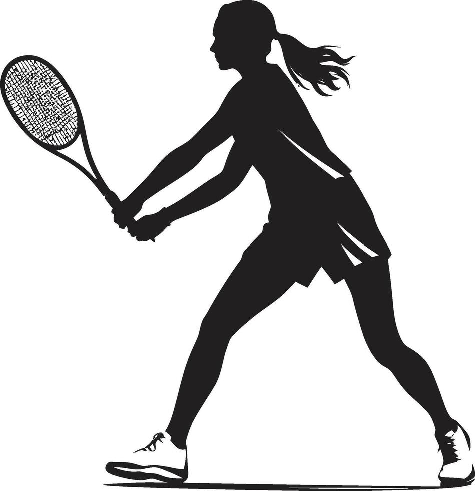 aas ambitie vrouw tennis vector icoon voor kampioenen elegant essence vector logo voor geavanceerde tennis spelers