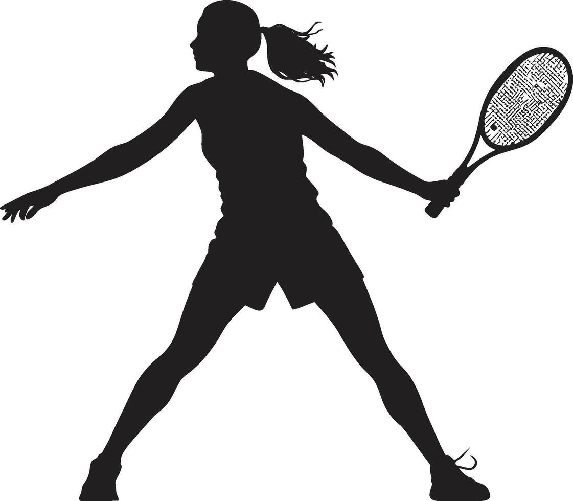 dynamisch diva tennis speler logo in vector kunstenaarstalent elegant raadsel vector icoon voor intrigerend tennis spelers