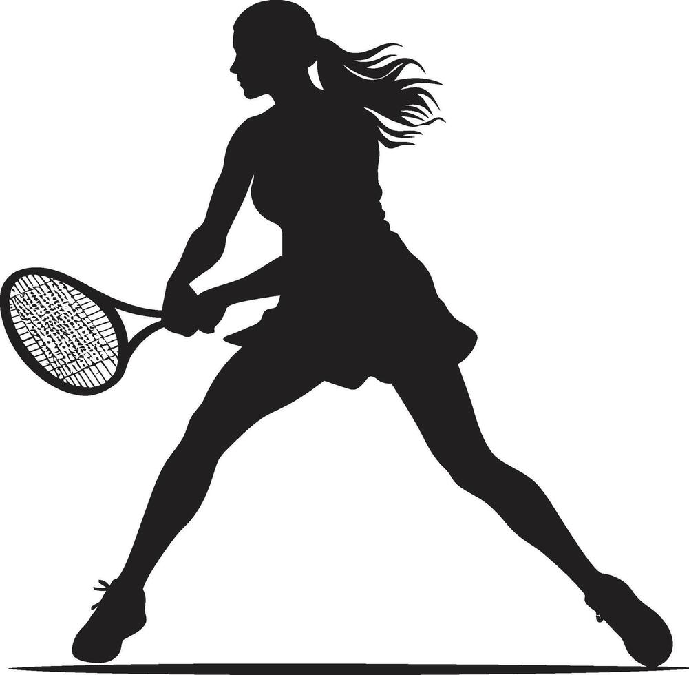 aas trouw vrouwen tennis vector icoon voor kampioenen racket straling vector logo ontwerp voor vrouw tennis schittering