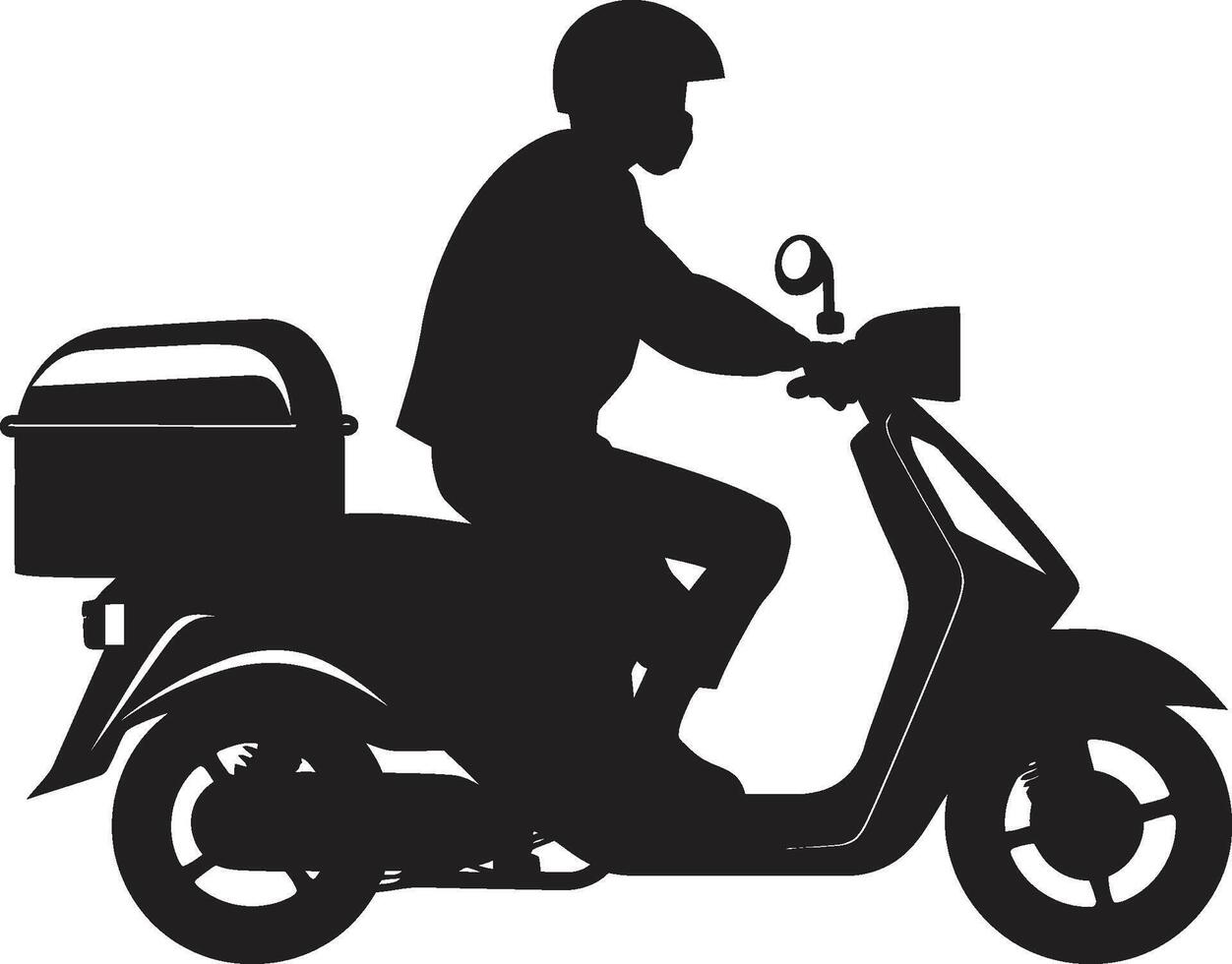 smaak Aan de vlieg scooter Mens vector logo voor snel voedsel levering uitdrukken eetgelegenheden uitdrukken scooter icoon voor snel voedsel laten vallen offs