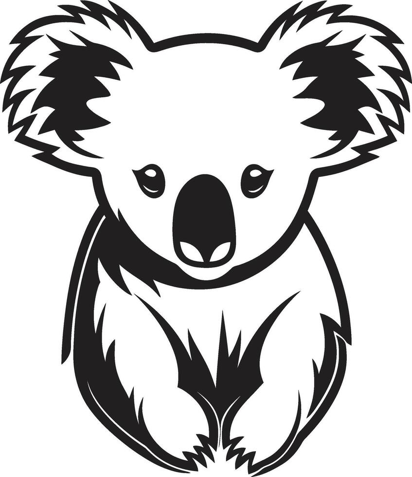 boombewonend ambassadeur kam koala vector icoon voor milieu bewustzijn bamboe browsen insigne vector ontwerp voor koala behoud