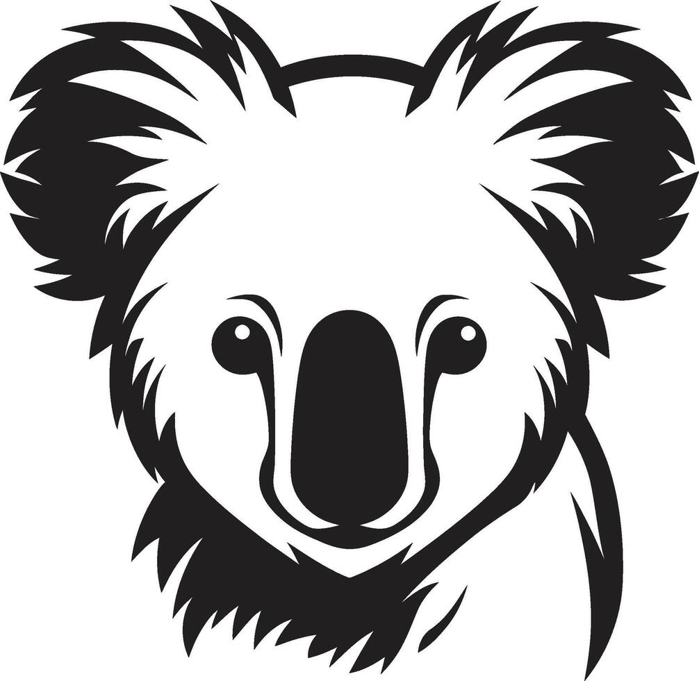 pluizig gebladerte insigne vector ontwerp voor koala behoud eucalyptus elegantie insigne aanbiddelijk koala vector icoon in elegant harmonie