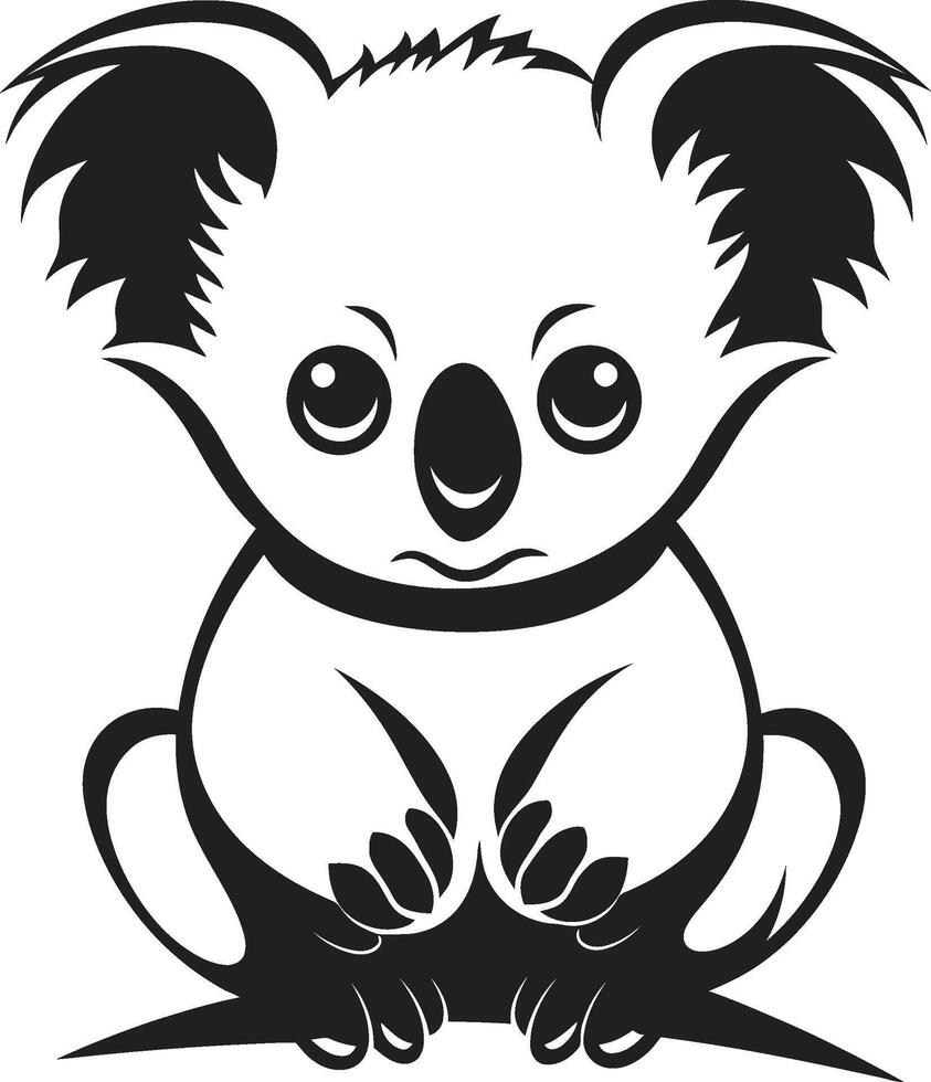 koala schattigheid insigne aanbiddelijk vector icoon voor dieren in het wild waardering harig gebladerte insigne koala vector ontwerp voor milieu harmonie