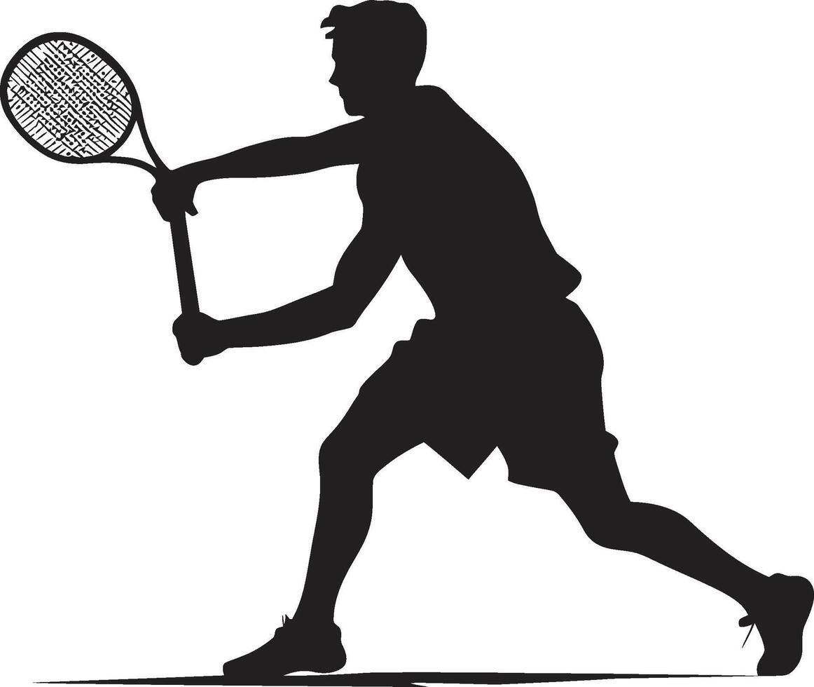 dynamisch behendigheid insigne tennis speler vector icoon voor behendig atleet precisie performer kam mannetje tennis speler logo in actie