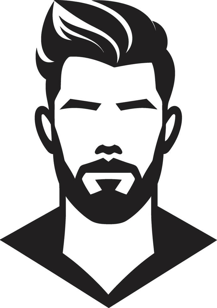 minzaam silhouet insigne elegant mannetje gezicht icoon met glad lijnen gebeeldhouwd kalmte insigne vector ontwerp voor kalmte mannetje gezicht logo