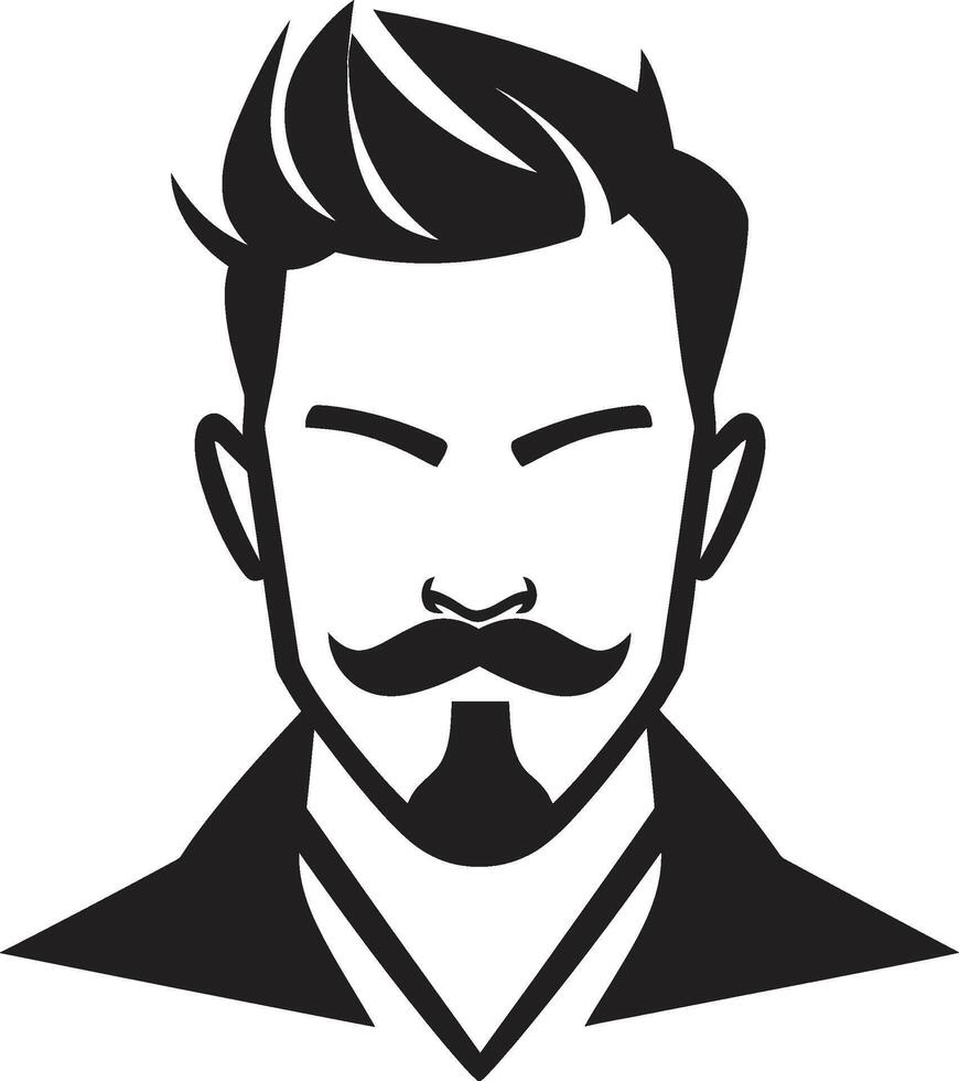 hedendaags charisma insigne mannetje gezicht icoon in modern artistiek het formulier robuust veerkracht kam vector ontwerp voor sterk mannetje gezicht logo
