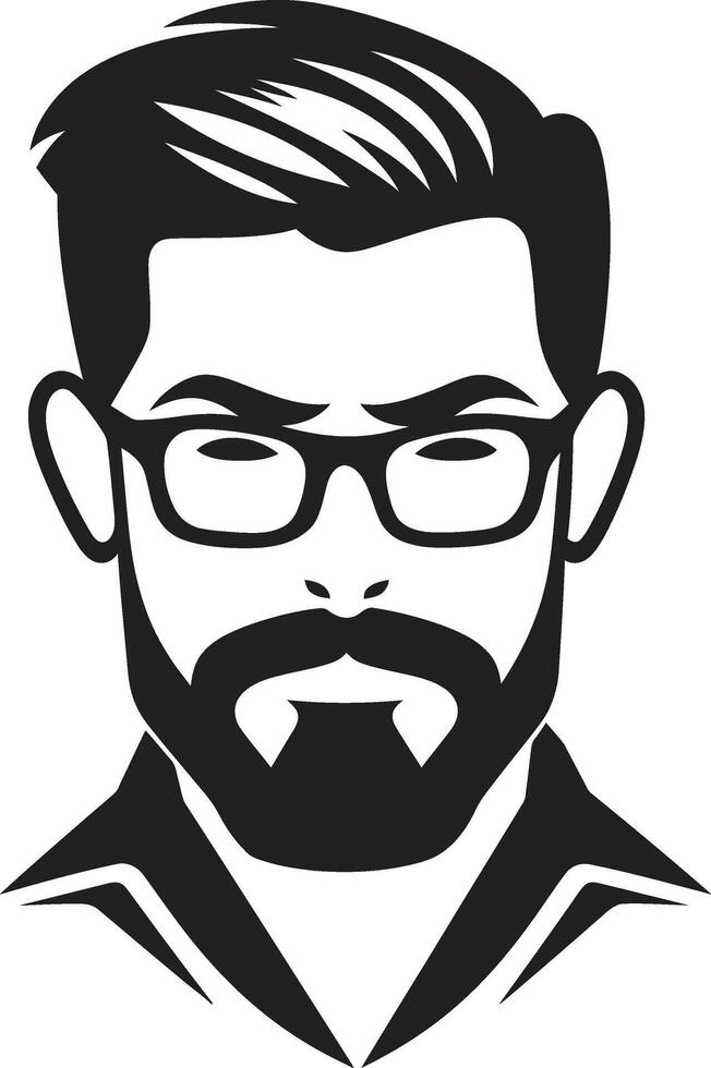 hedendaags vertrouwen insigne mannetje gezicht icoon met stoutmoedig aanwezigheid gebeiteld charme insigne vector ontwerp voor aantrekkelijk mannetje gezicht logo