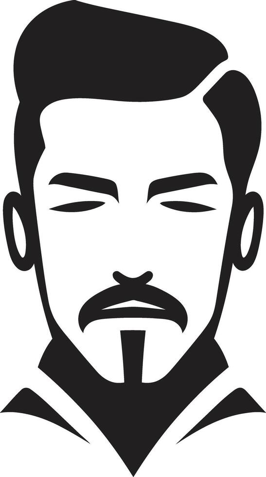 robuust veerkracht kam sterk mannetje gezicht logo ontwerp voor impactvol aanwezigheid expressief elegantie insigne vector logo voor artistiek mannetje gezicht illustratie