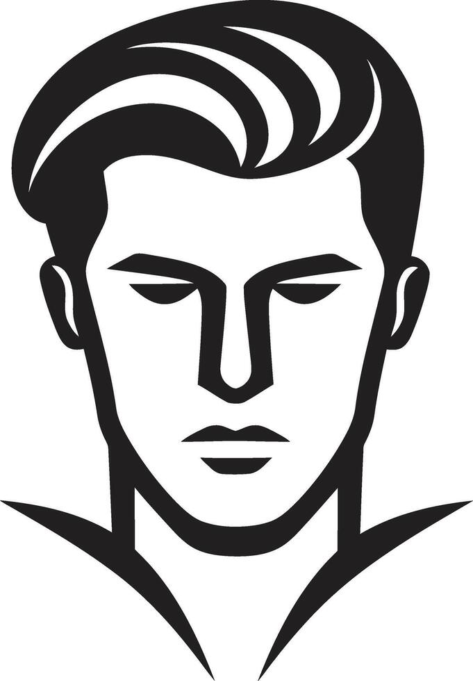 minzaam silhouet insigne elegant mannetje gezicht vector ontwerp met glad lijnen robuust veerkracht kam sterk mannetje gezicht logo ontwerp voor impactvol aanwezigheid