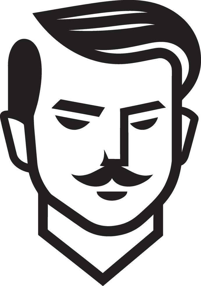 hedendaags vertrouwen kam mannetje gezicht icoon met stoutmoedig aanwezigheid gebeiteld charme insigne vector ontwerp voor aantrekkelijk mannetje gezicht logo