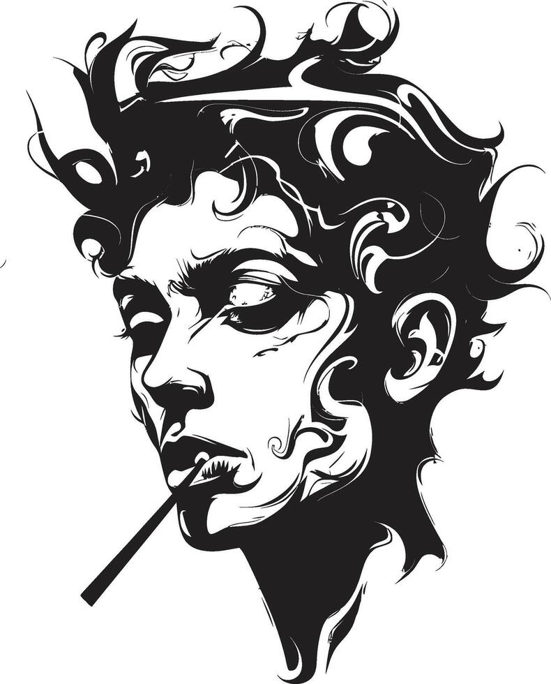 minzaam en rokerig insigne vector ontwerp voor elegant roken skelet icoon sigaar lounge kam roken skelet vector logo voor luxueus branding