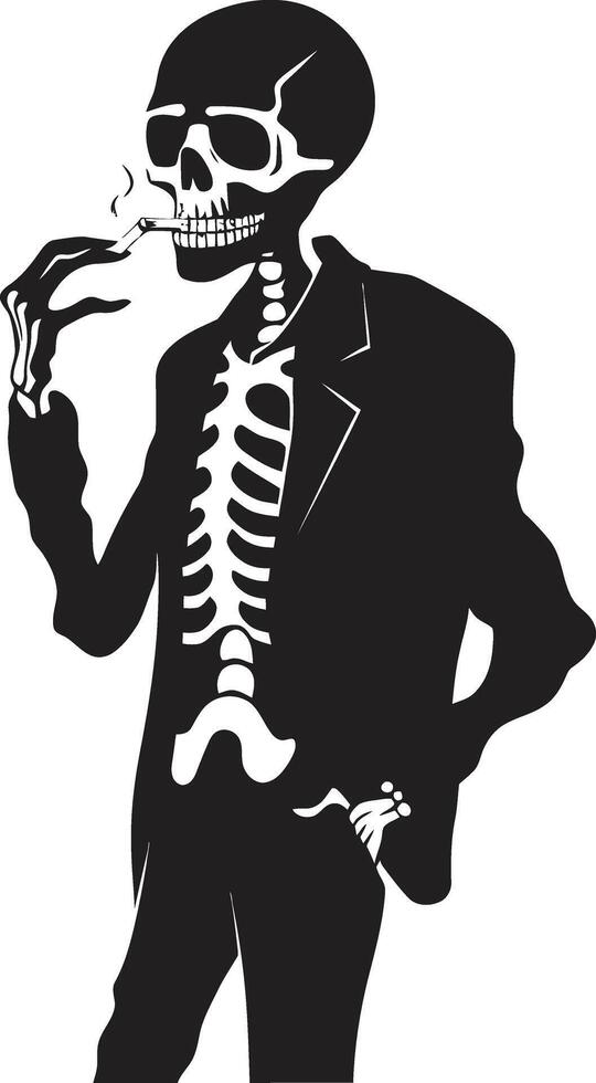 elegant rook breken insigne vector ontwerp voor heer skelet icoon met klassiek in beroep gaan antiek as insigne roken heer skelet vector logo voor wijnoogst verleiden