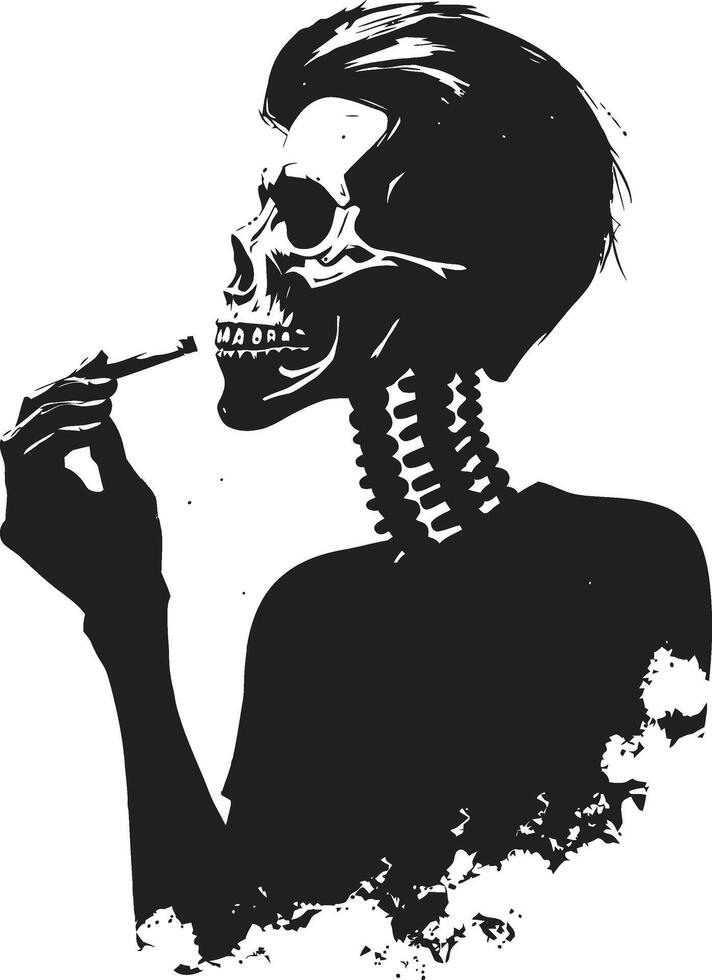 wijnoogst ondeugd insigne vector ontwerp voor sigaar roken heer icoon elegant rook kam roken skelet vector logo voor iconisch branding