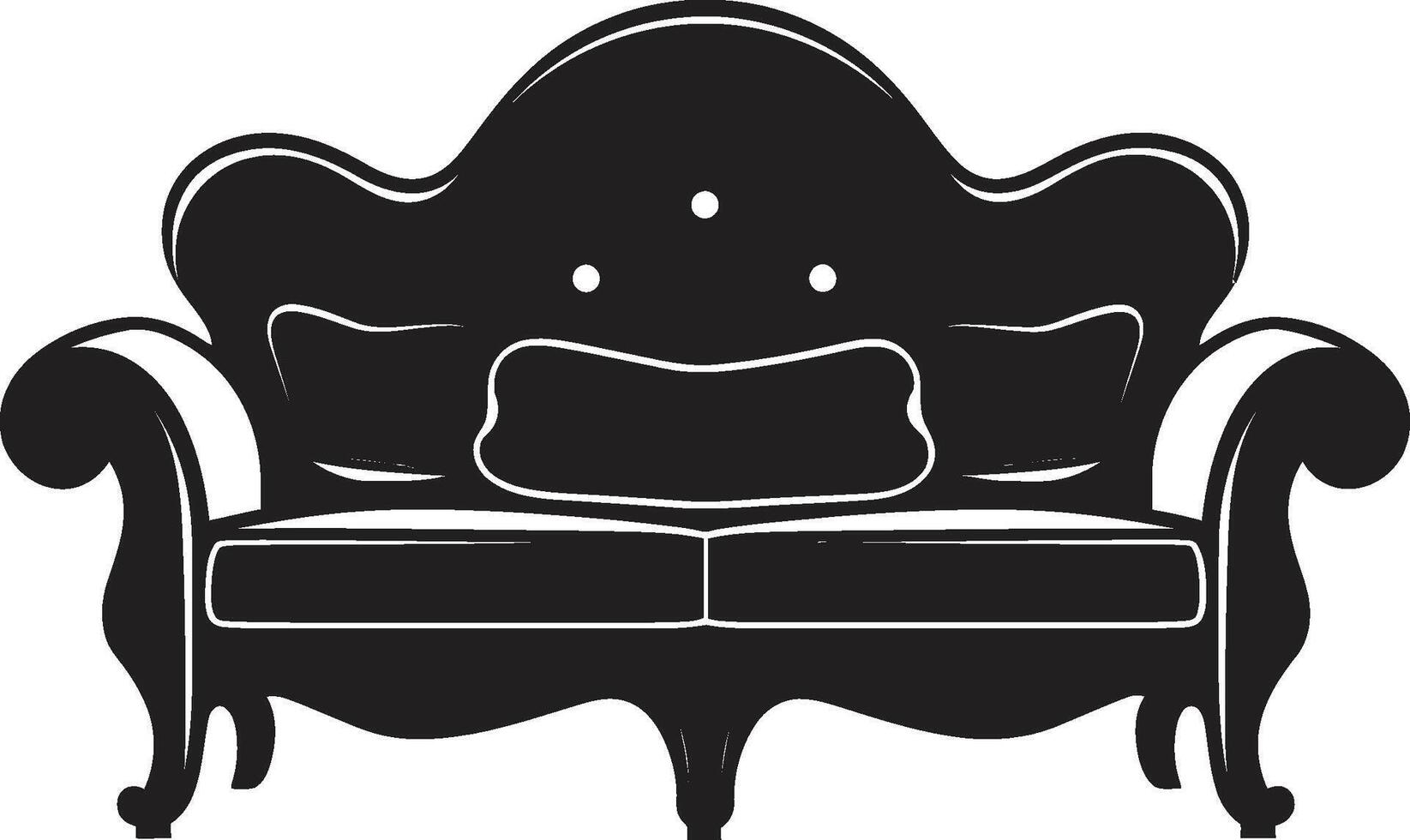 pluche zwier insigne luxueus sofa stoel icoon voor upscale interieurs hedendaags comfort insigne strak sofa reeks logo voor modern leven vector
