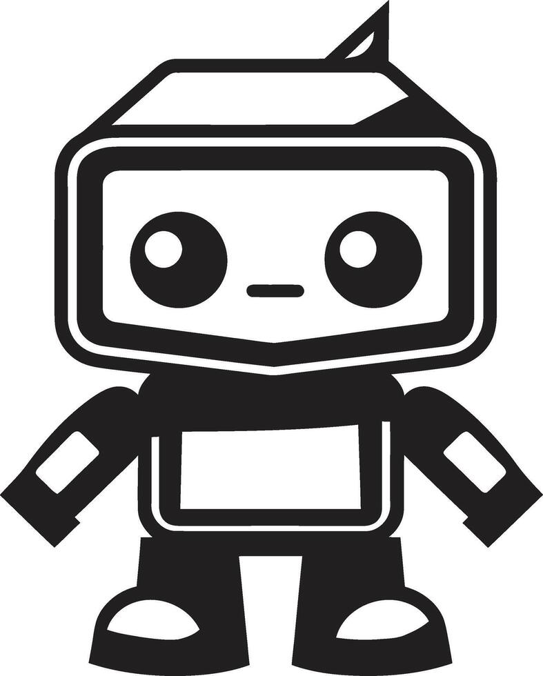 digi maatje kam aanbiddelijk robot logo voor digitaal verbindingen babbelen metgezel insigne klein en schattig robot vector icoon voor vriendelijk gesprekken