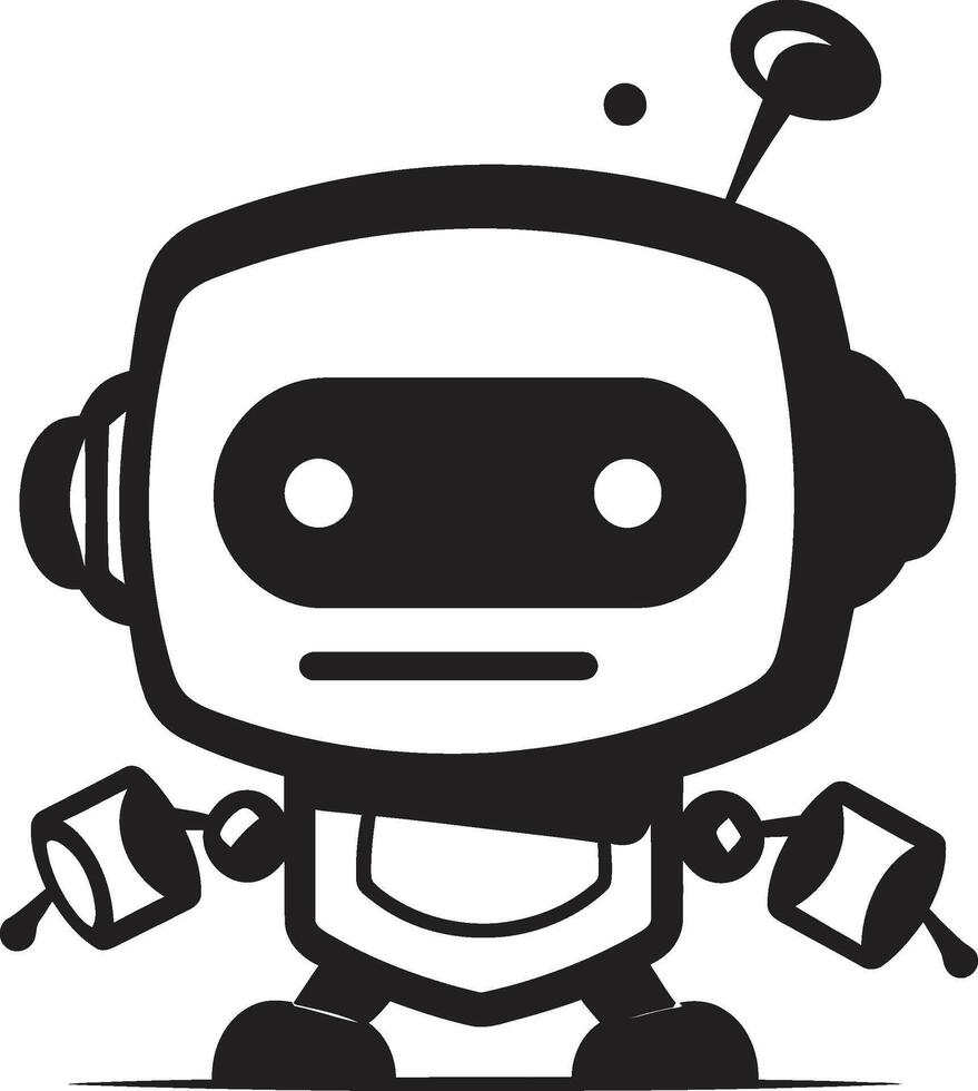 digi maatje insigne schattig robot logo voor digitaal verbindingen mini mech wonder insigne vector icoon van een klein en aanbiddelijk robot voor babbelen genot