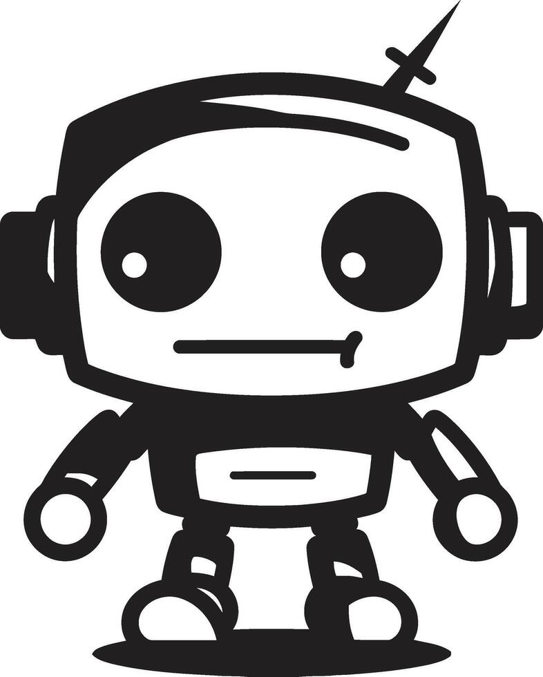 nano duwtje insigne aanbiddelijk robot vector icoon voor babbelen bijstand praatbox totem kam klein robot Chatbot ontwerp voor babbelen genot