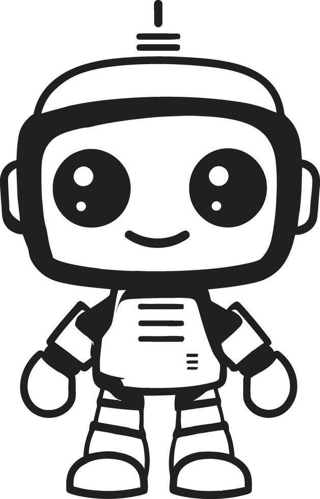 whizz widget insigne klein robot Chatbot icoon voor tech gesprekken praatbox totem kam vector icoon van een miniatuur robot voor babbelen genot