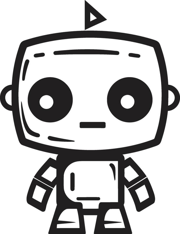 micro wonder insigne compact robot vector icoon voor gemoedelijk magie whizz widget insigne klein robot Chatbot icoon voor tech gesprekken