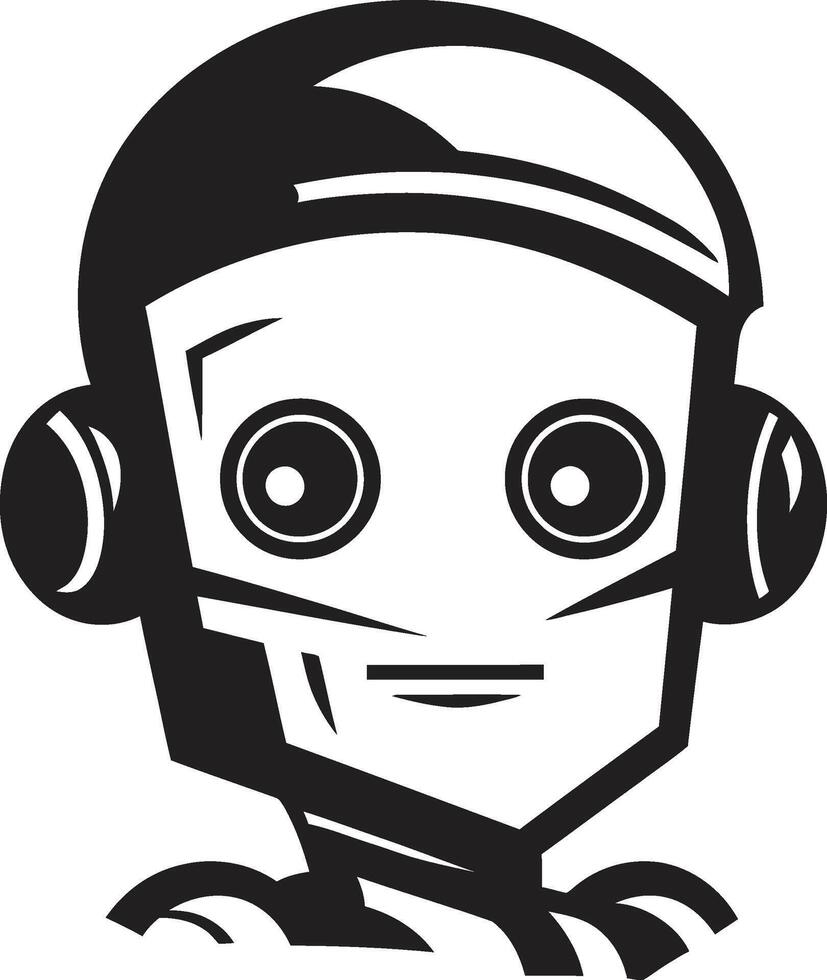 babbelen metgezel insigne aanbiddelijk robot logo voor vriendelijk gesprekken whizz widget kam miniatuur robot vector icoon voor tech gesprekken