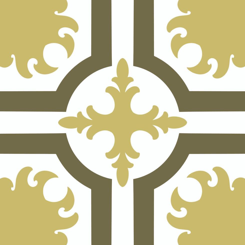 achtergrond wijnoogst mandala ornament tegels keramiek, meetkundig retro mozaïek- patroon vector