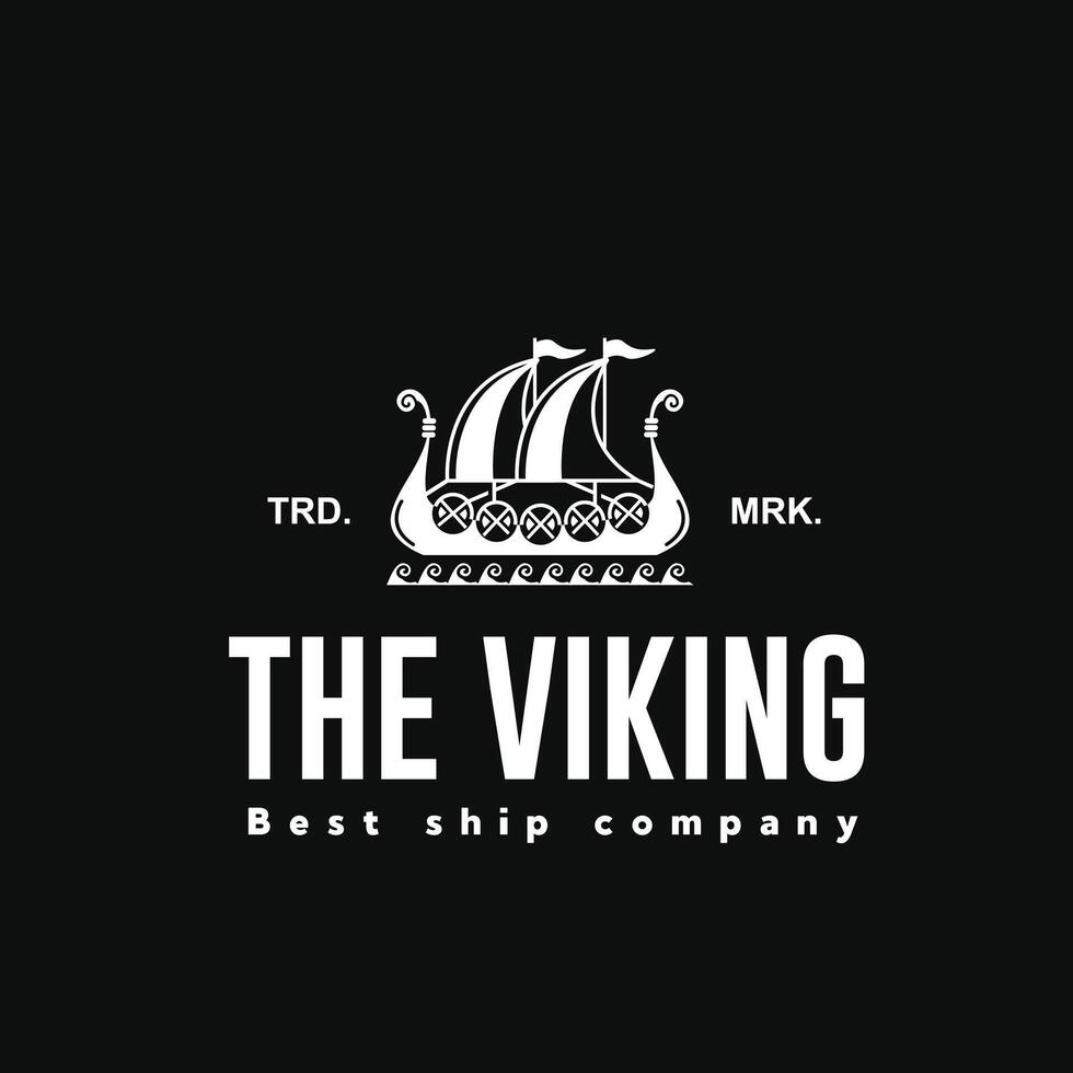 vector illustratie van viking schip logo icoon voor handel, vervoer en kunst goederen industrieën