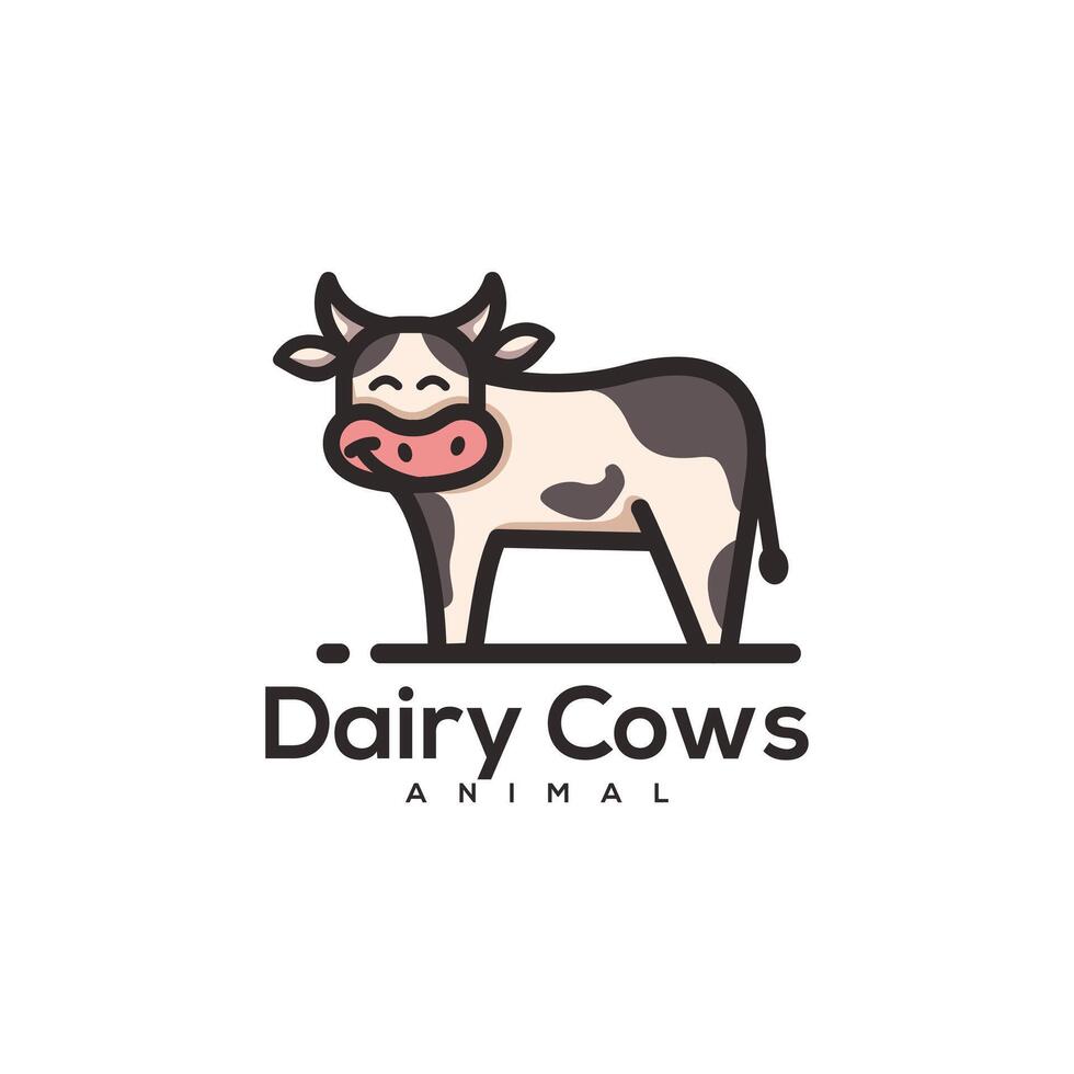 zuivel koeien mascotte tekenfilm logo vector