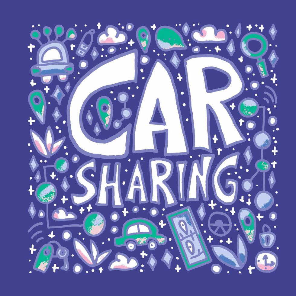 auto sharing concept. vector vlak illustratie.