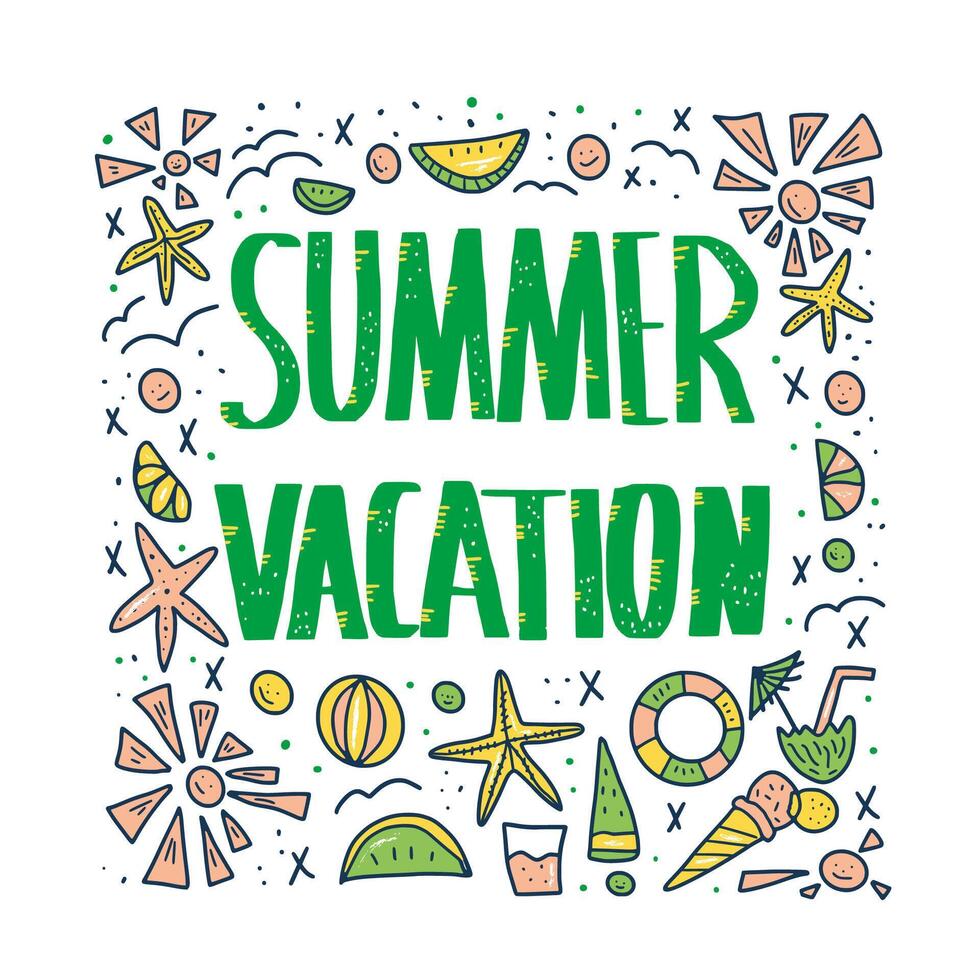 zomer vakantie citaat. vector kleur illustratie.