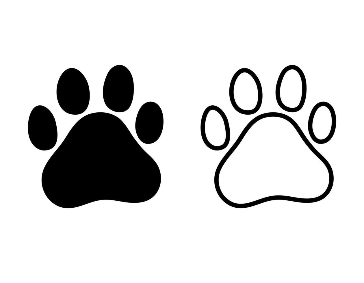kat voetafdrukken icoon vector sjabloon illustratie logo ontwerp in twee opties. dierentuin logo