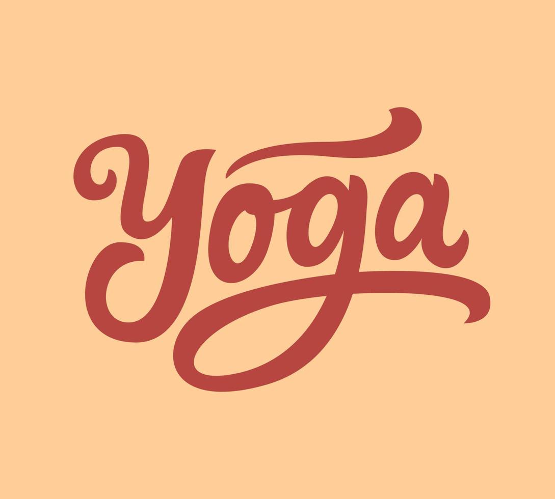 yoga handgeschreven letters vector
