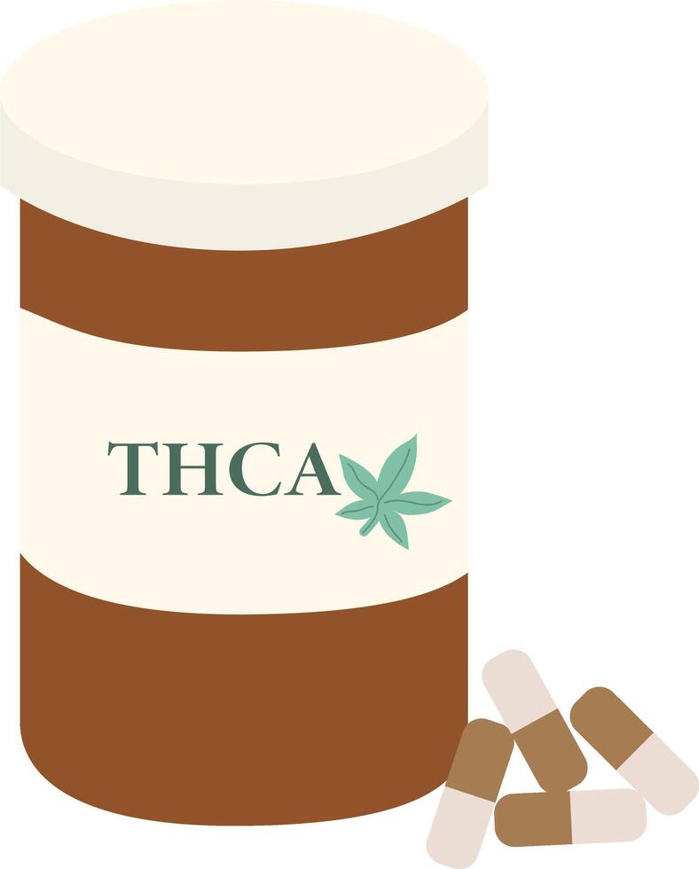 thca capsules sjabloon. cannabidiol pillen geïsoleerd in wit achtergrond vector