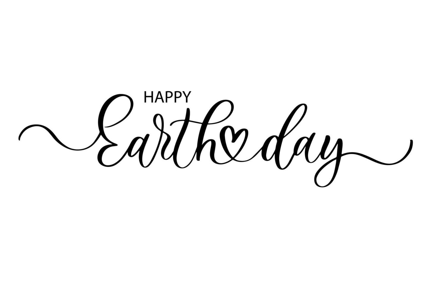 happy earth day - schattige handgetekende kinderkamerposter met belettering in scandinavische stijl. vector