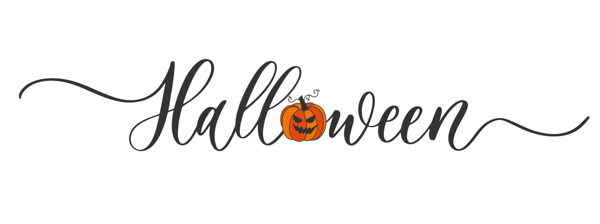 halloween hand belettering tekst banner vector. vector