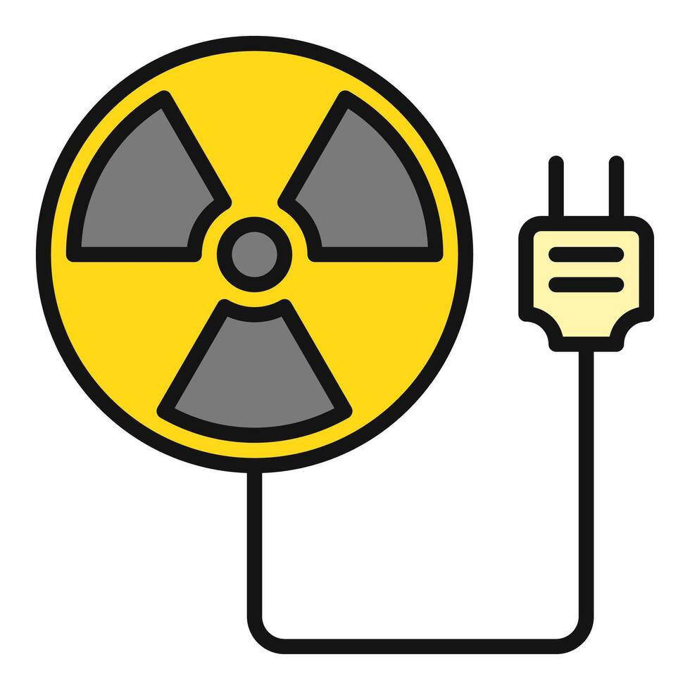 plug van straling symbool vector straling waarschuwing gekleurde icoon of logo element